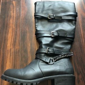 Torrid Size 11W Black Riding Boots